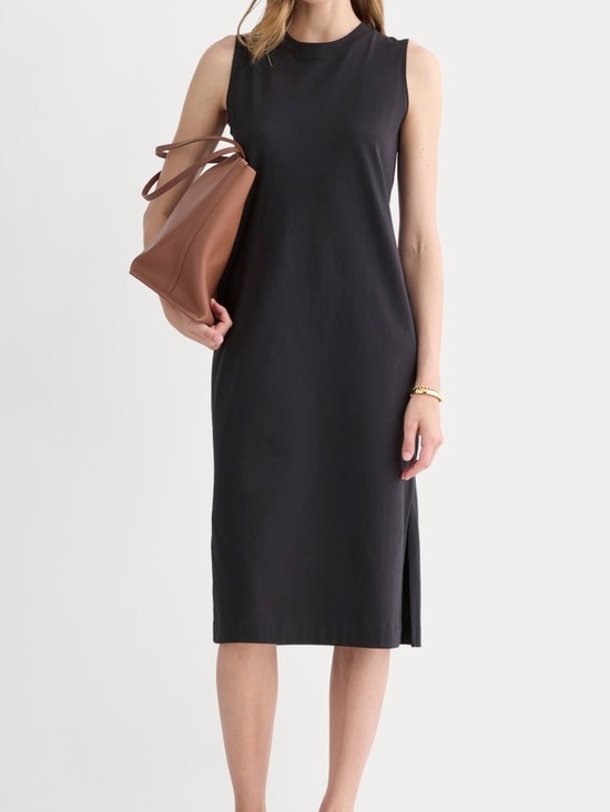 Everlane Dresses & Skirts - Everlane NWOT The Weekend Tank Dress Black Organic Cotton Midi Dress Large